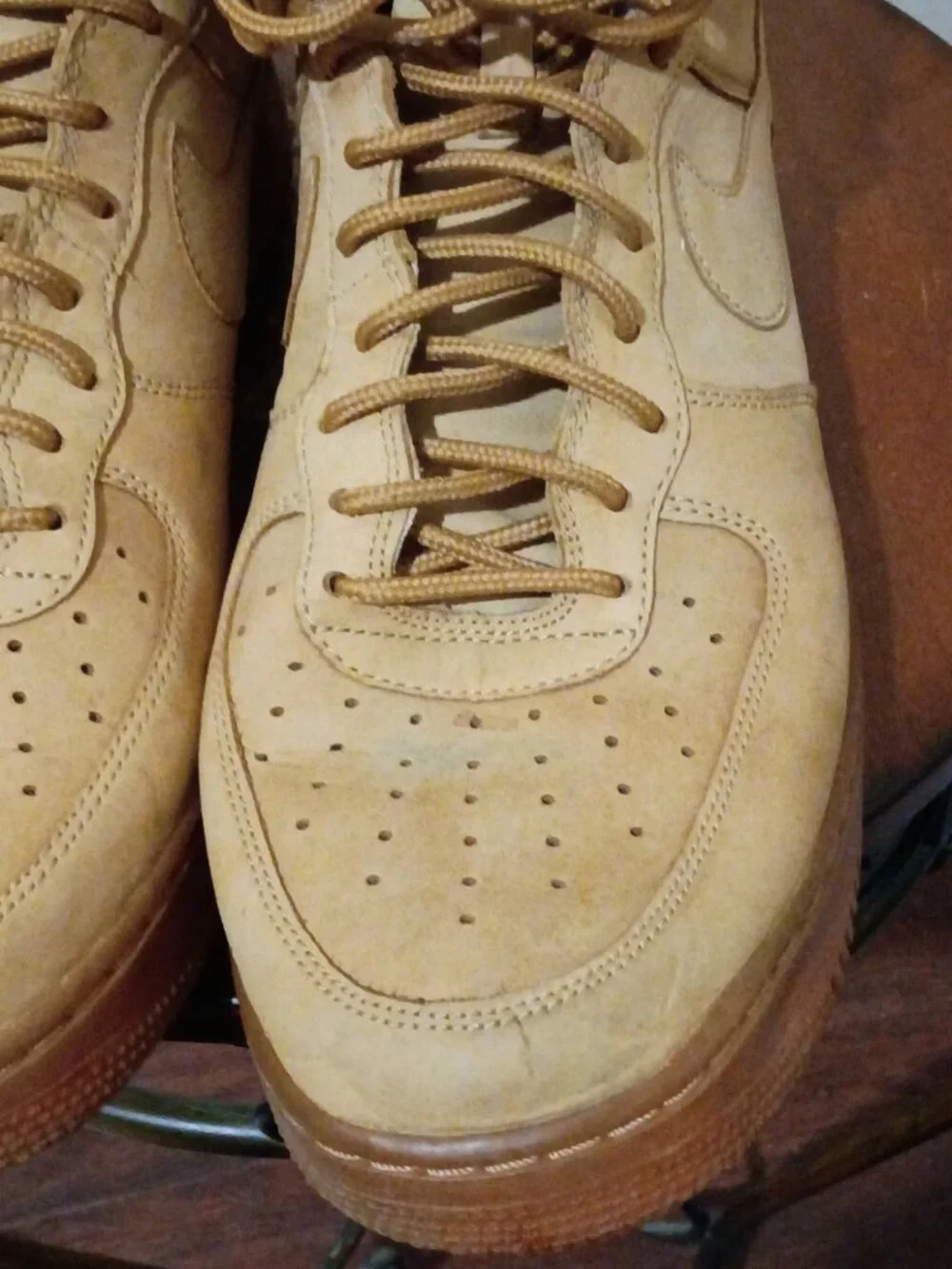 Nike Air Force 1 High ’07 Flax Wheat Men’s Size 12 Suede Sneakers Tan Gum Sole